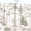 Papel de Parede Infantil Árvores Aquarela Bege - Mural