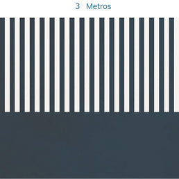 Papel de Parede Infantil Listra Com Meia Parede Aquarela Marinho - Mural