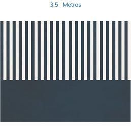 Papel de Parede Infantil Listra Com Meia Parede Aquarela Marinho - Mural