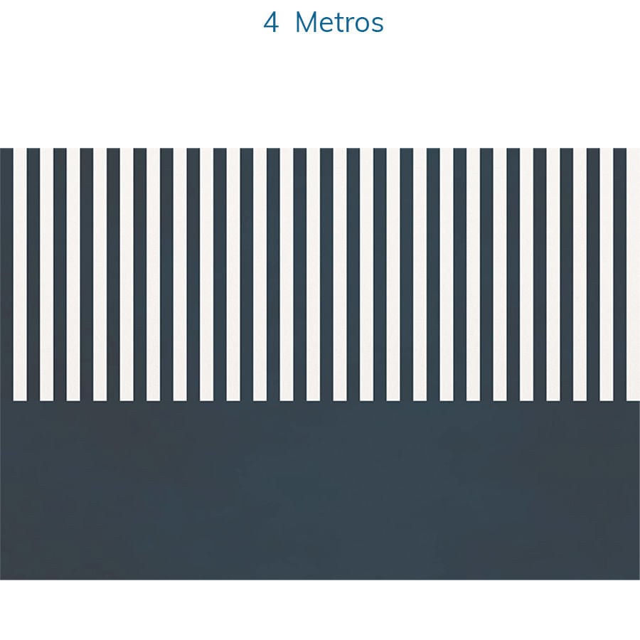 Papel de Parede Infantil Listra Com Meia Parede Aquarela Marinho - Mural