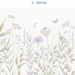 Papel de Parede Infantil Jardim Do Outono Lilás - Mural