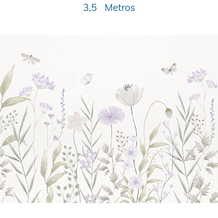 Papel de Parede Infantil Jardim Do Outono Lilás - Mural