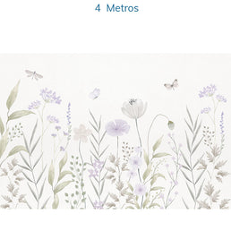 Papel de Parede Infantil Jardim Do Outono Lilás - Mural