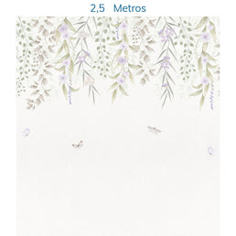 Papel de Parede Infantil Jardim Suspenso do Outono Lilás - Mural