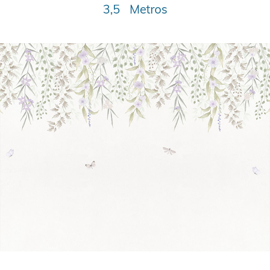 Papel de Parede Infantil Jardim Suspenso do Outono Lilás - Mural