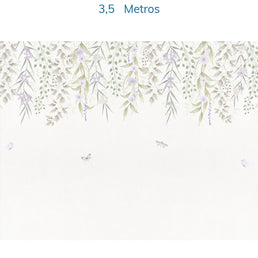 Papel de Parede Infantil Jardim Suspenso do Outono Lilás - Mural