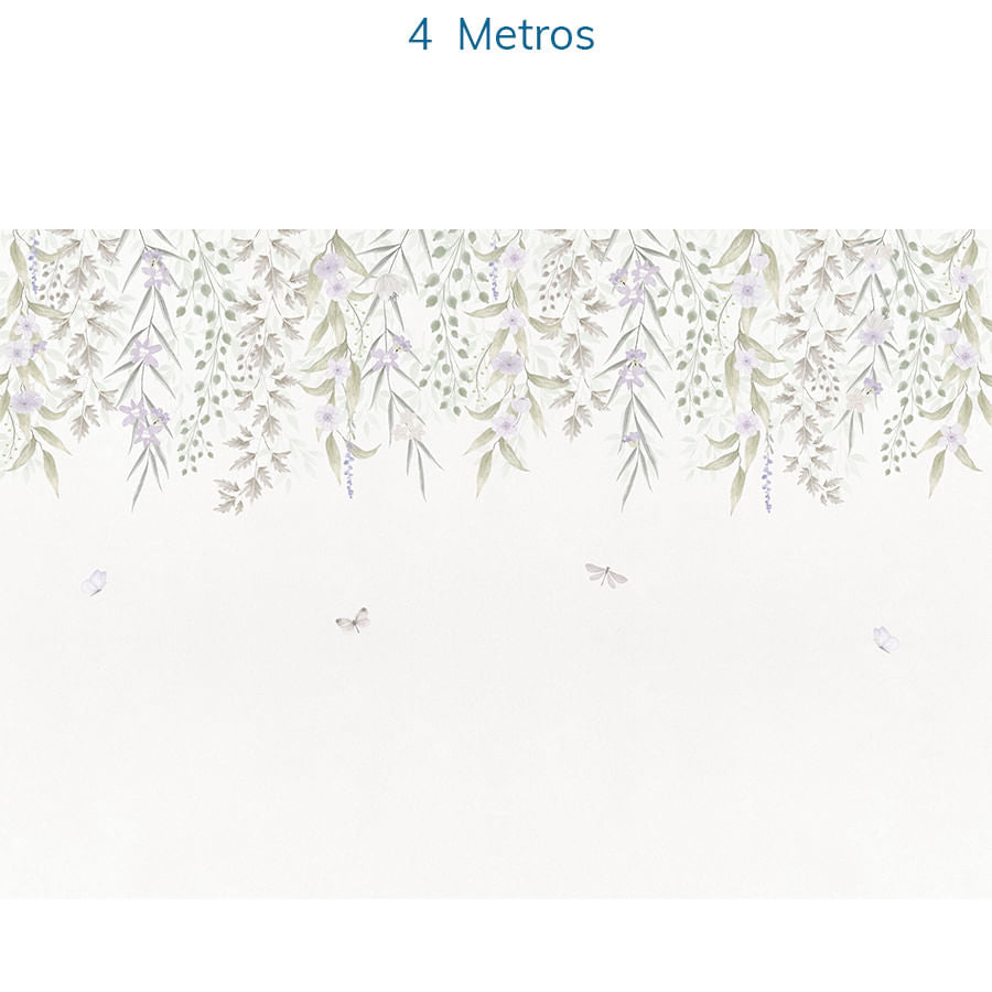 Papel de Parede Infantil Jardim Suspenso do Outono Lilás - Mural