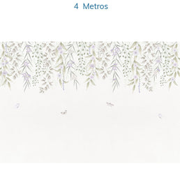 Papel de Parede Infantil Jardim Suspenso do Outono Lilás - Mural