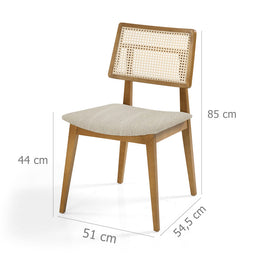 Cadeira Para Mesa de Jantar Paris Palha Natural - Freijó