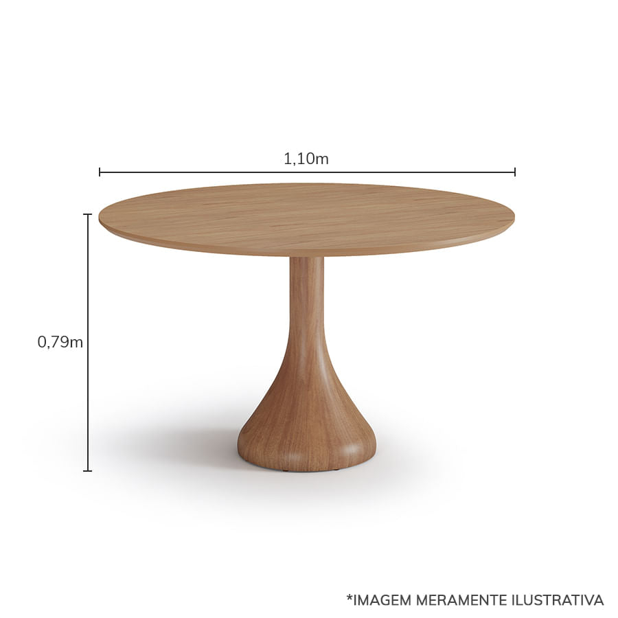 Mesa de Jantar Gota Redonda - Madeira Champagne