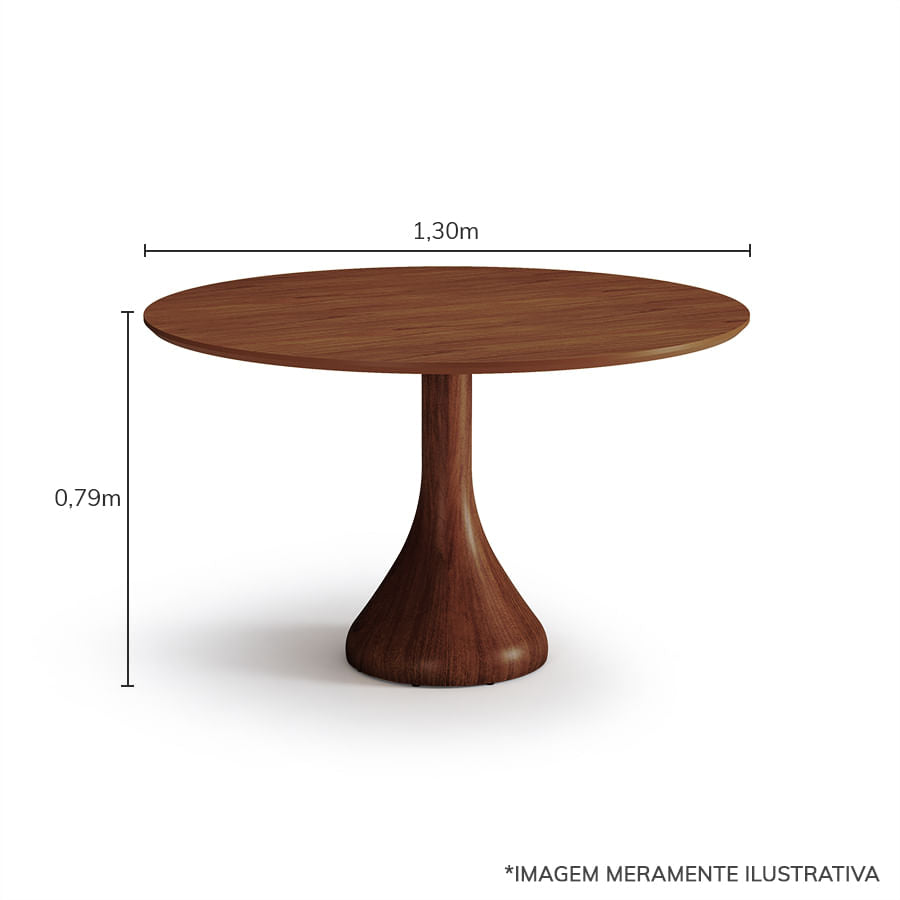 Mesa de Jantar Gota Redonda - Madeira Castanho