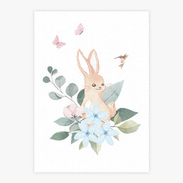 Quadro Infantil Coelho Jardim da Mali - Vertical