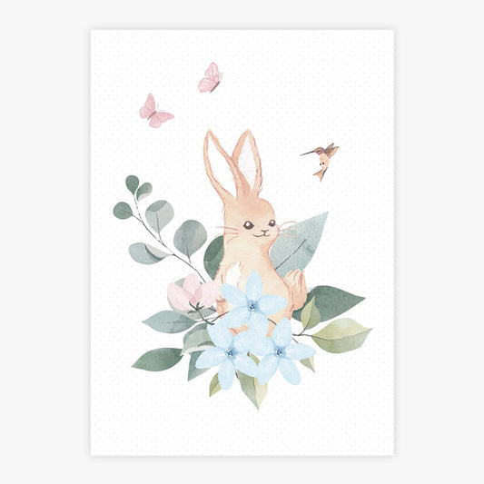 Quadro Infantil Coelho Jardim da Mali - Vertical