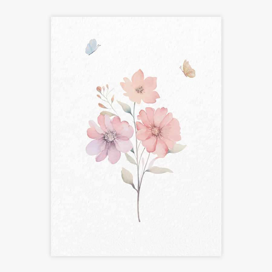 Quadro Infantil Flores Paris - Vertical