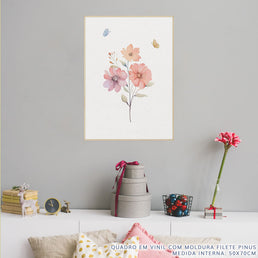 Quadro Infantil Flores Paris - Vertical