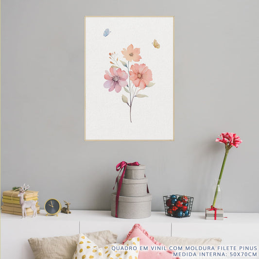 Quadro Infantil Flores Paris - Vertical