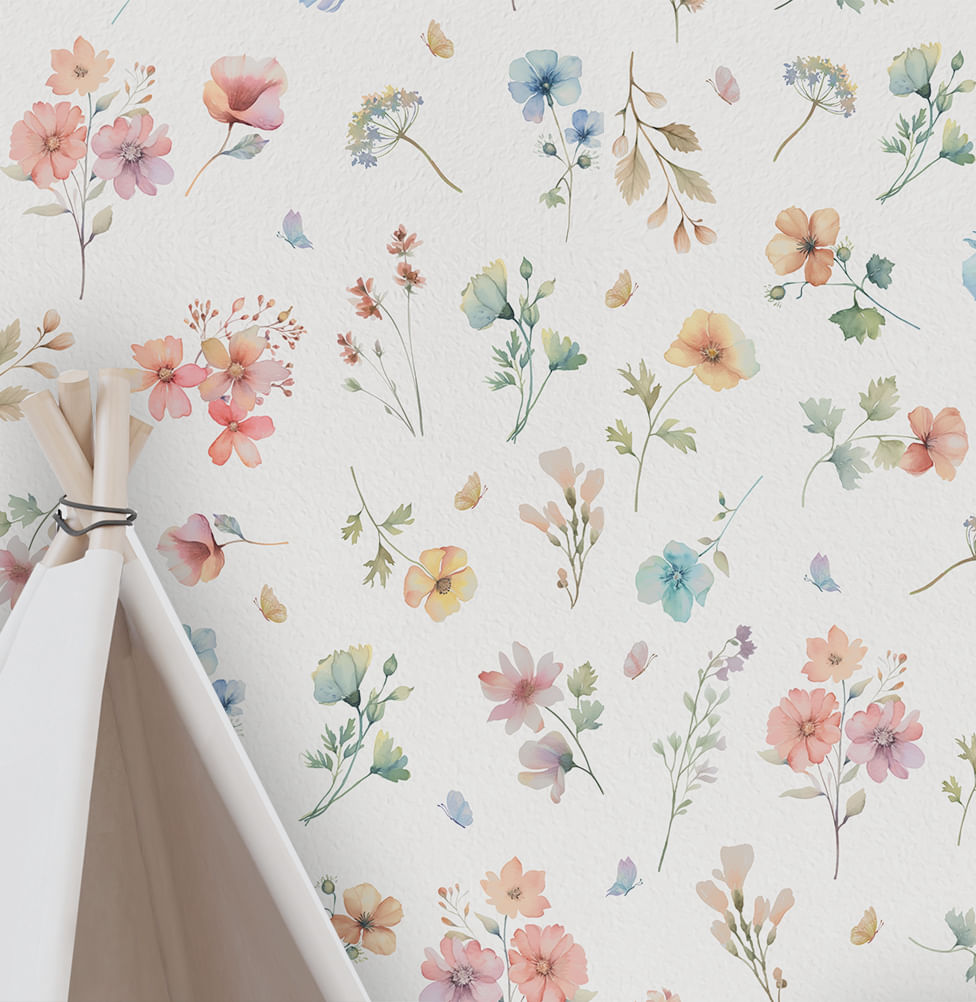 Papel de Parede Floral Paris Cru