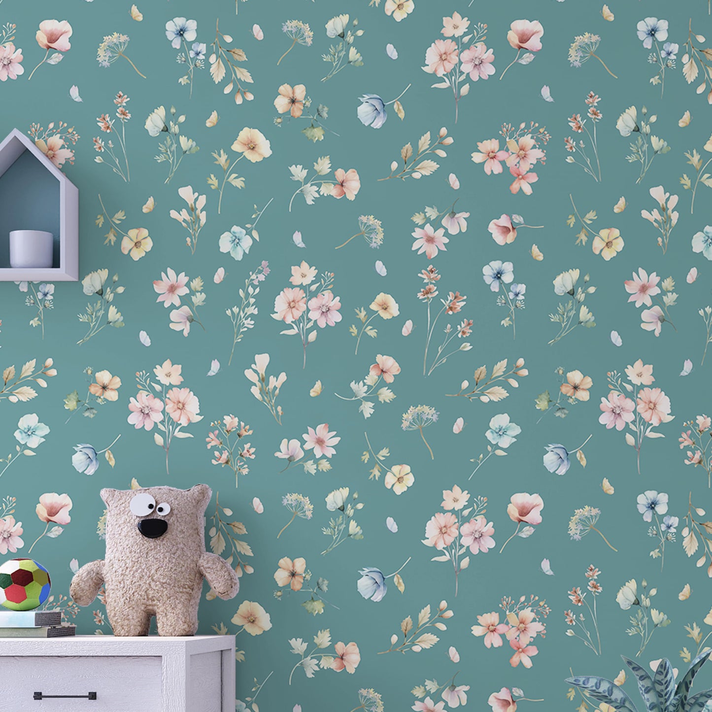 Papel de Parede Floral Paris Tiffany - Cor Única