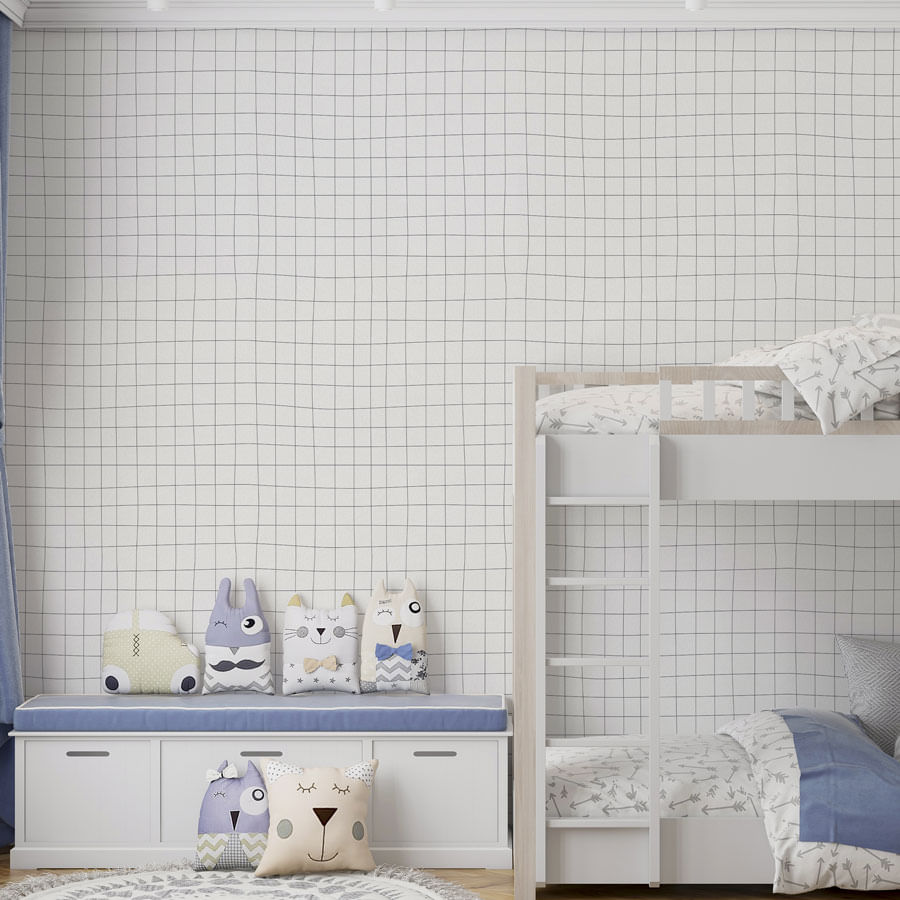 Papel de Parede Gride Cinza Chumbo