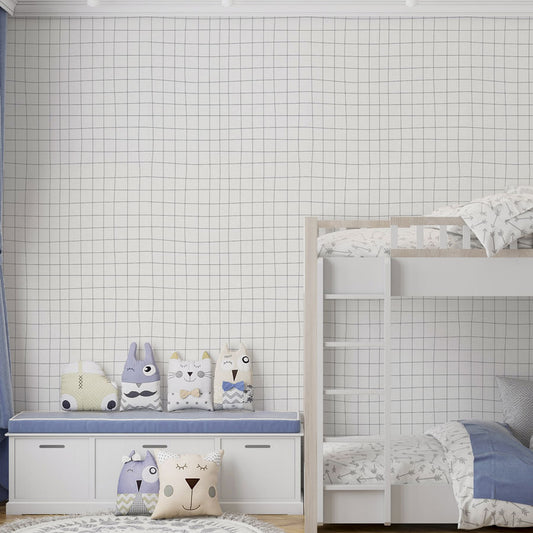 Papel de Parede Gride Cinza Chumbo