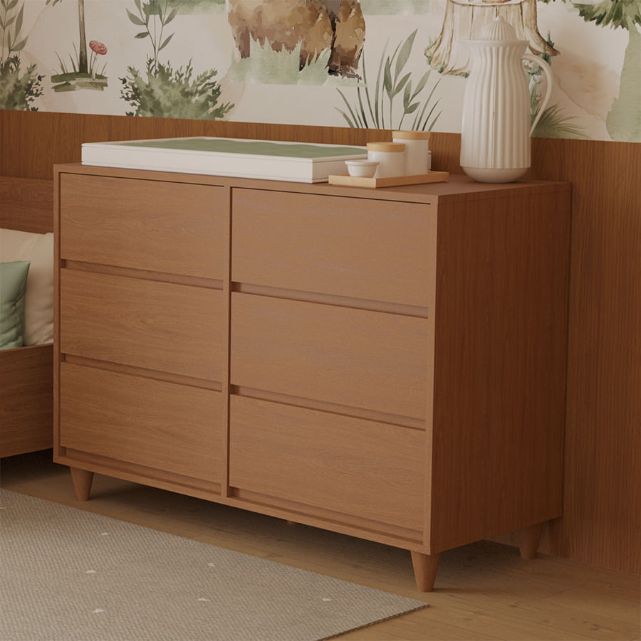 Cômoda de Bebê Haus Nature 6 Gavetas - Freijó