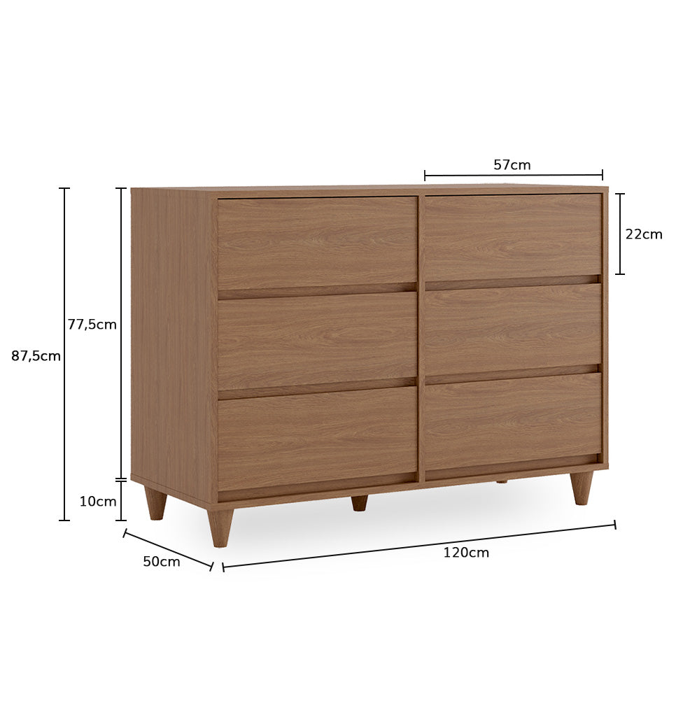 Cômoda de Bebê Haus Nature 6 Gavetas - Freijó