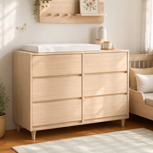 Cômoda de Bebê Haus Nature 6 Gavetas - Carvalho