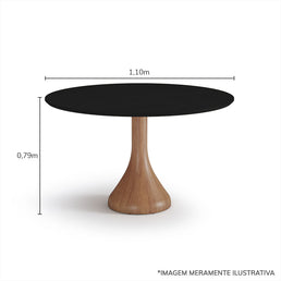 Mesa de Jantar Gota Redonda - Madeira Preto