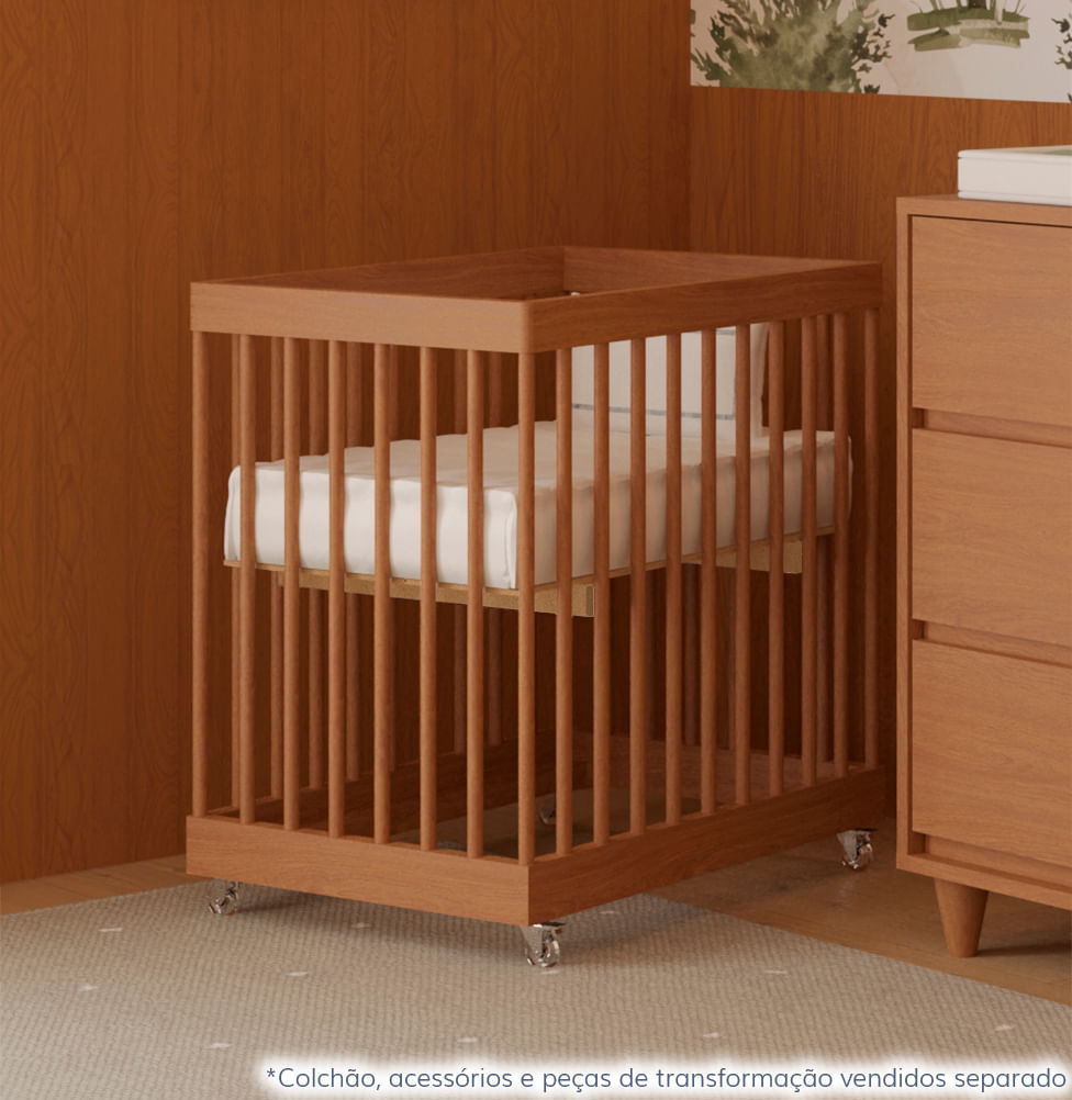 Berço Haus Nature 3 em 1 Palitado - Freijó