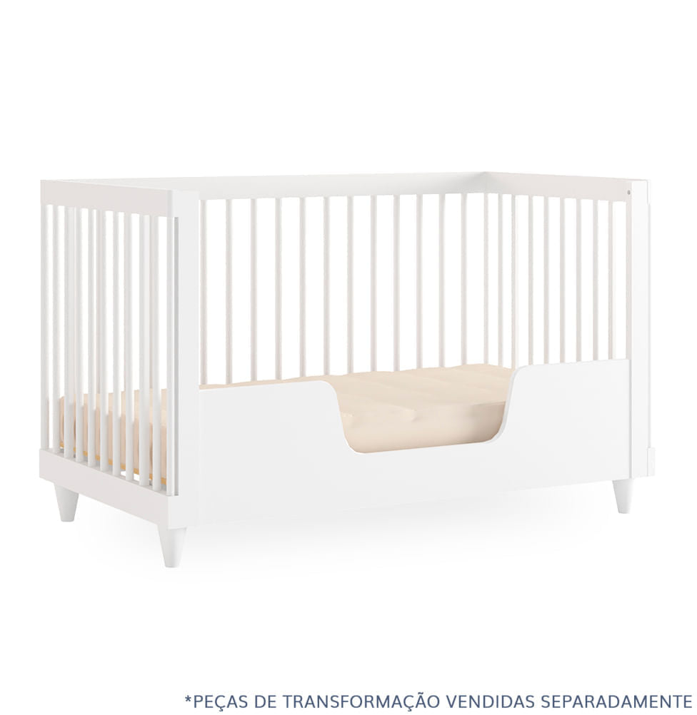 Berço Haus Nature 3 em 1 Palitado - Branco