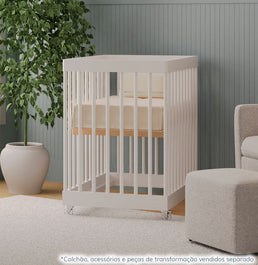 Berço Haus Nature 3 em 1 Palitado - Branco