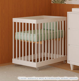 Berço Haus Nature 3 em 1 Palitado - Branco