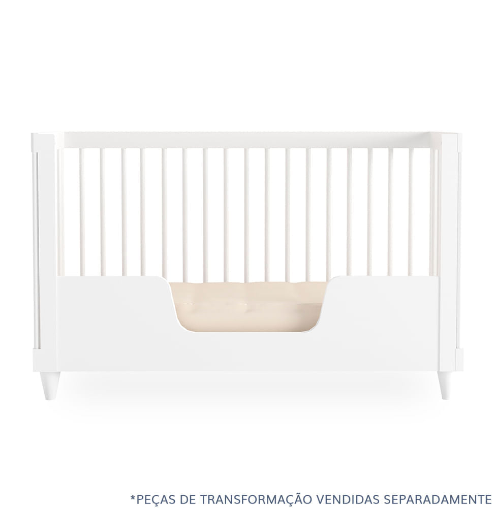 Berço Haus Nature 3 em 1 Palitado - Branco