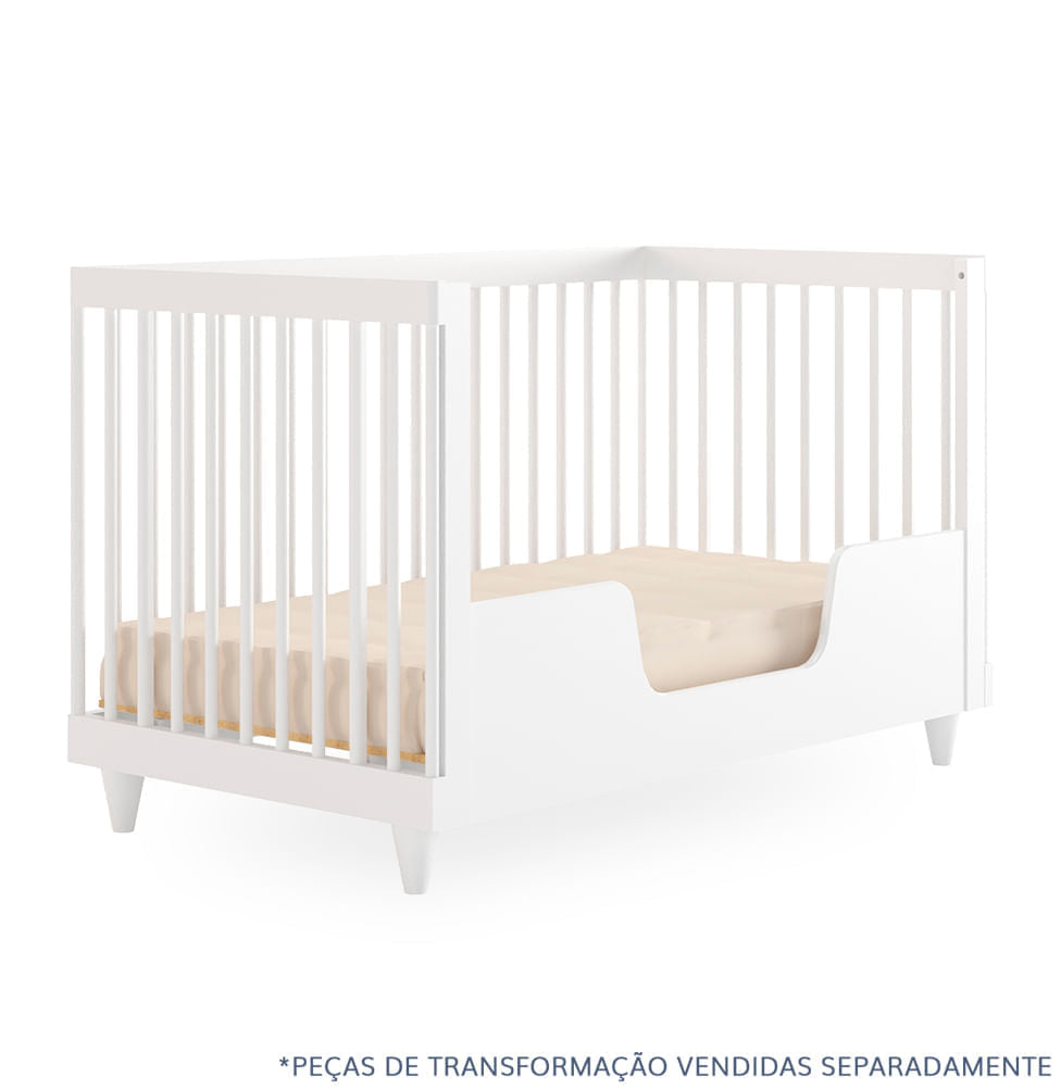 Berço Haus Nature 3 em 1 Palitado - Branco