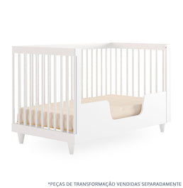 Berço Haus Nature 3 em 1 Palitado - Branco