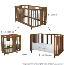 Berço Raika 3 em 1 - Freijó