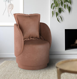 Poltrona Domo - Couro Eco Caramelo