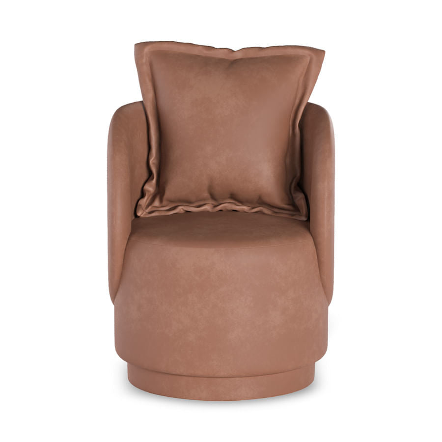 Poltrona Domo - Couro Eco Caramelo