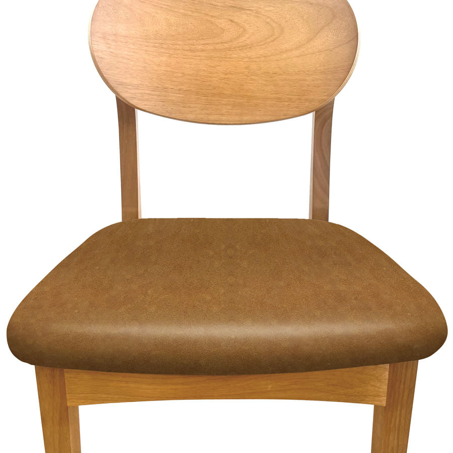 Conjunto de 2 Cadeiras Para Mesa de Jantar Luiza Jequitibá Natural - Caramelo