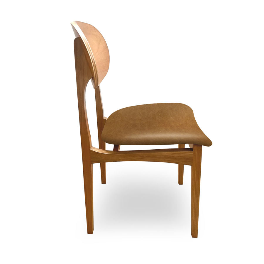 Cadeira Para Mesa de Jantar Luiza - Jequitibá Natural e Caramelo