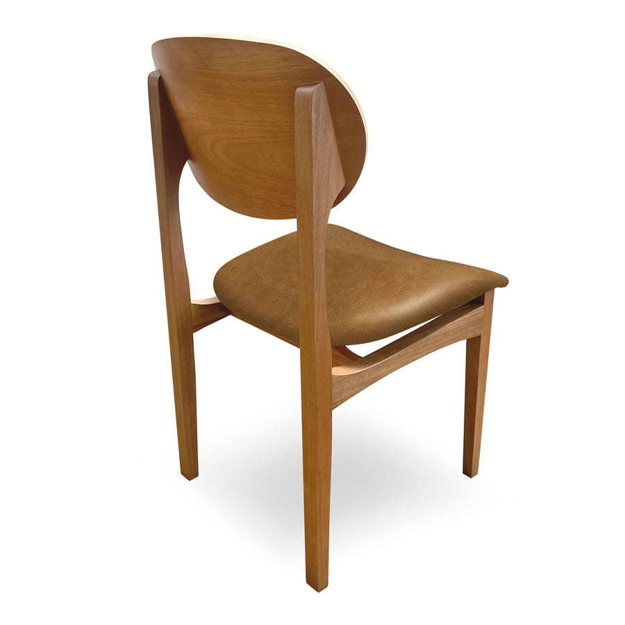 Cadeira Para Mesa de Jantar Luiza - Jequitibá Natural e Caramelo