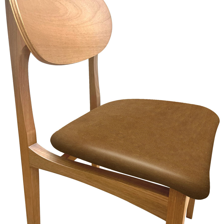 Cadeira Para Mesa de Jantar Luiza - Jequitibá Natural e Caramelo