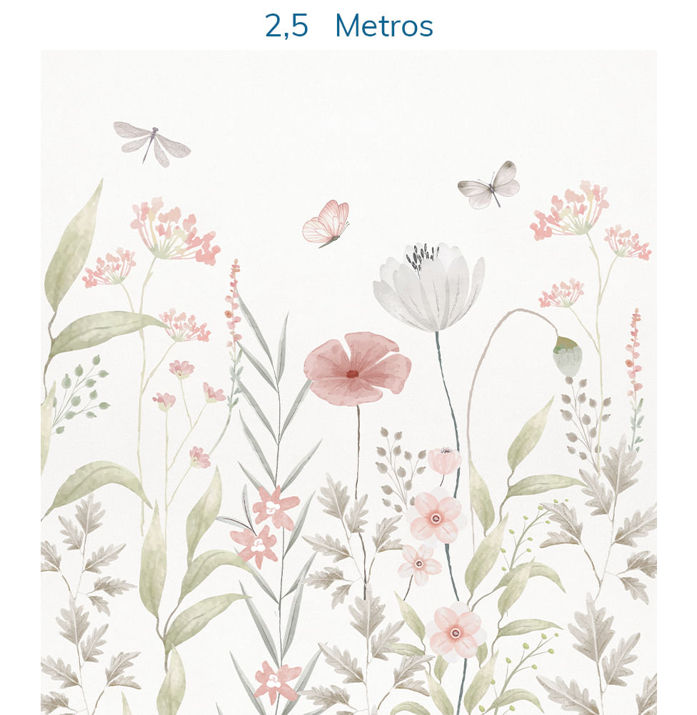 Papel de Parede Infantil Jardim Do Outono Rosa - Mural