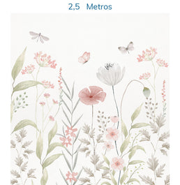 Papel de Parede Infantil Jardim Do Outono Rosa - Mural