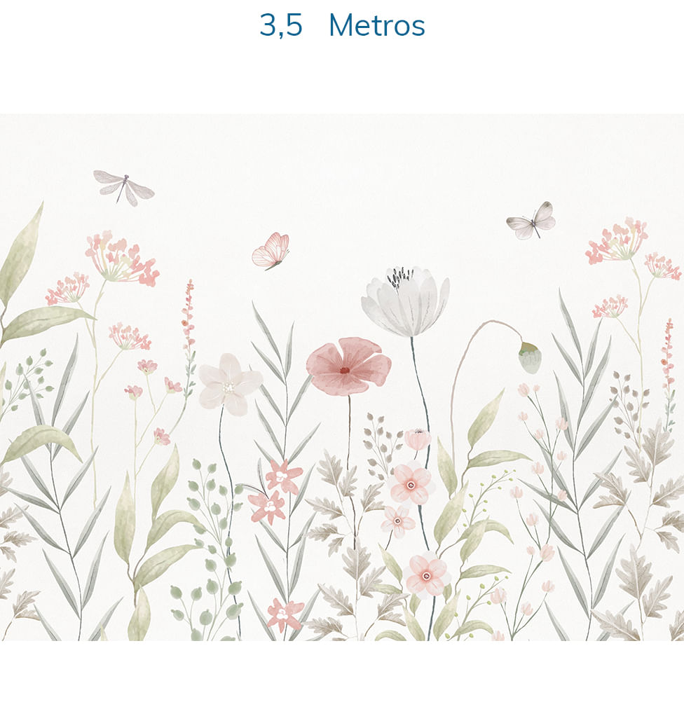 Papel de Parede Infantil Jardim Do Outono Rosa - Mural