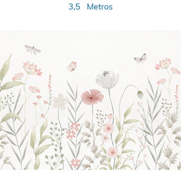 Papel de Parede Infantil Jardim Do Outono Rosa - Mural