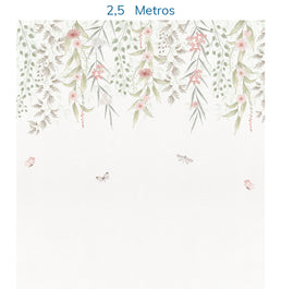 Papel de Parede Infantil Jardim Suspenso do Outono Rosa - Mural