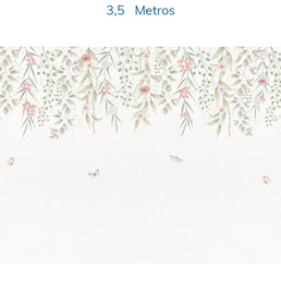 Papel de Parede Infantil Jardim Suspenso do Outono Rosa - Mural