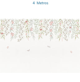 Papel de Parede Infantil Jardim Suspenso do Outono Rosa - Mural