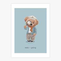 Quadro Infantil Urso Easy Going - Vertical